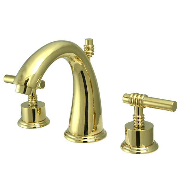 8" Widespread Bathroom Faucet, Polished Brass